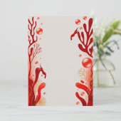 Rode Kersengarnalen Vis Wedding Party Uitnodiginge Kaart (Staand voorkant)