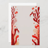 Rode Kersengarnalen Vis Wedding Party Uitnodiginge Kaart (Voorkant / Achterkant)