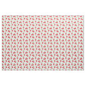 Rode kersenpatroon op wit stof (Yard (91,4 cm))