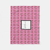 Rode kersenschedels bloeien fleece deken (Voorkant)