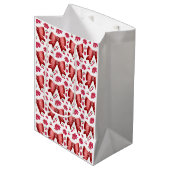 Rode Kerssenboog Naadloos Patroon Cute Coquette Ca Medium Cadeauzakje (Voorkant Gekanteld)
