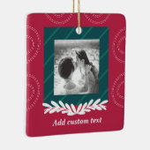 Rode kerst aanpasbare foto-elegant keramisch ornament (Rechts)