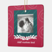 Rode kerst aanpasbare foto-elegant keramisch ornament (Links)