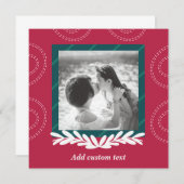 Rode kerst aanpasbare fotoelegante kaart (Voorkant / Achterkant)