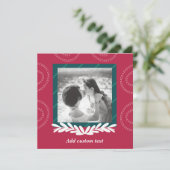 Rode kerst aanpasbare fotoelegante kaart (Staand voorkant)