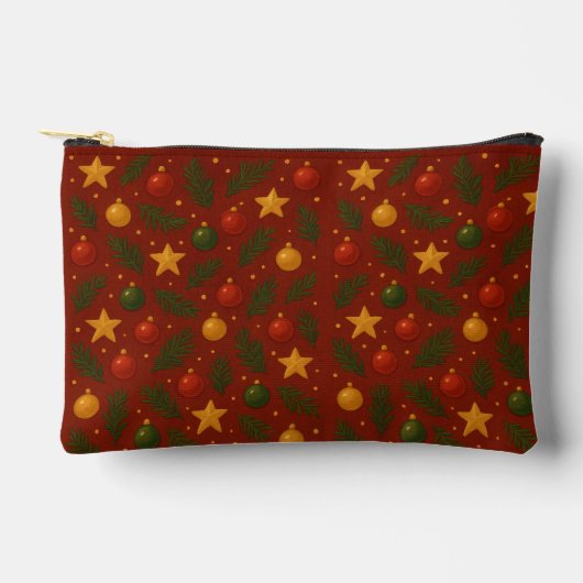Rode Kerst Accessoirezak – Klassieke Vakantie Etui (Voorkant)