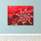 Rode Kerst Achtergrond Canvas Afdruk (Insitu (Houten vloer))