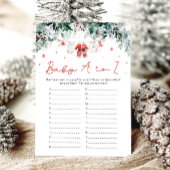 Rode Kerst Baby Items A tot Z Baby shower Game Kaart