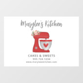 Rode Kerst Bakkerij Patisserie Chef Zakelijk Raamsticker (Vel)