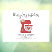 Rode Kerst Bakkerij Patisserie Chef Zakelijk Raamsticker (Vel 3)