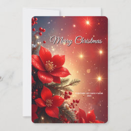 Rode Kerst Bloem Kerstkaart