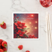 Rode Kerst Bloem Kerstmis Servet (Insitu)