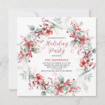 Rode Kerst Bloemen krans Party