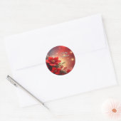 Rode Kerst Bloemige Vakantie Sticker (Envelop)