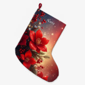 Rode Kerst Bloemstuk Vakantiesok Grote Kerstsok (Voorkant (Hangend))