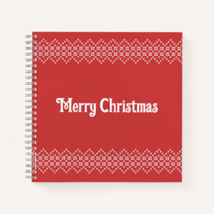 Rode kerst-borduursnuffelkunst notitieboek