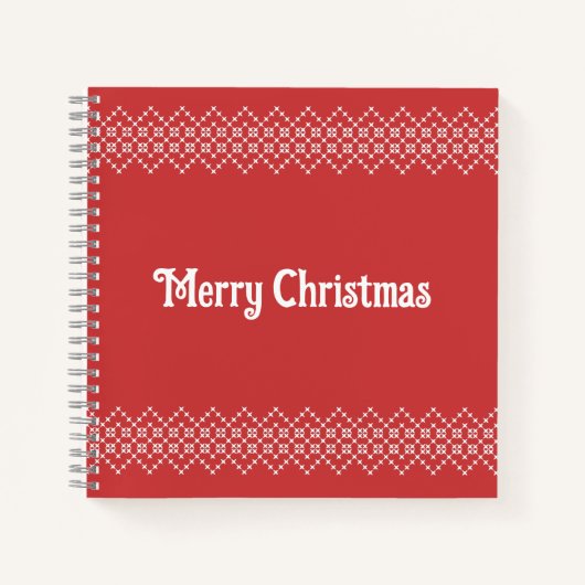 Rode kerst-borduursnuffelkunst notitieboek (Voorkant)