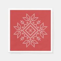 Rode kerst, borduurwerk, sneeuwvlokkunst, seizoens