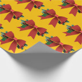 Rode Kerst Bow Goud Inpakpapier (Hoek)