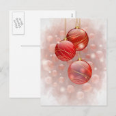 Rode kerst briefkaart (Voorkant / Achterkant)