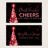 Rode Kerst Bruiloft Drink Voucher Visitekaartje (Voorkant /achterkant)