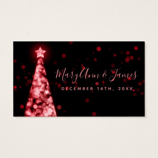 Rode Kerst Bruiloft Drink Voucher Visitekaartje (Achterkant)