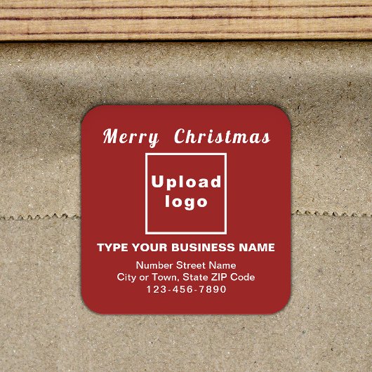 Rode Kerst Business Square Shape Sticker
