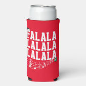 Rode Kerst Carrol thema Koelbox Seltzer Blikjeskoeler (Seltzer Voorkant)