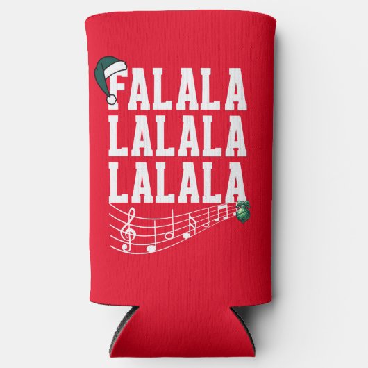 Rode Kerst Carrol thema Koelbox Seltzer Blikjeskoeler (Voorkant)