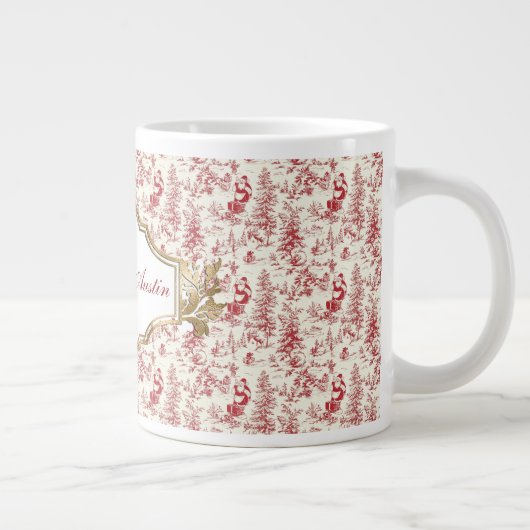 Rode Kerst Chinoiserie Passen getrouwd Grote Koffiekop (Rechts)