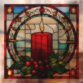 Rode Kerst CNDL Faux Glas in lood Window Cling Raamsticker (Vel 2)