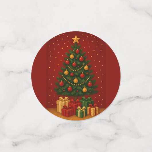 Rode Kerst Confetti – Classic Vakantietafel (Kleine voorkant)