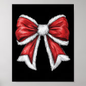 Rode Kerst Coquette Bow Santa Poster (Voorkant)