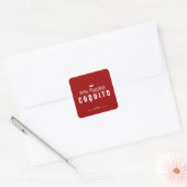 Rode Kerst Coquito Vierkante Sticker (Envelop)