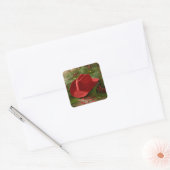 Rode Kerst Cowboyhoed Vierkante Sticker (Envelop)