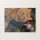 Rode Kerst Cozy Puzzel (Horizontaal)