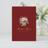 Rode Kerst Decor Bruids Douche Uitnodiging (Staand voorkant)