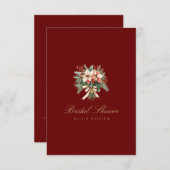 Rode Kerst Decor Bruids Douche Uitnodiging (Voorkant / Achterkant)