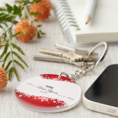 Rode Kerst Decoratie Sleutelhanger (Voorkant Rechts)