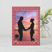 Rode Kerst Een Foto Snowflake Feestdagenkaart (Staand voorkant)