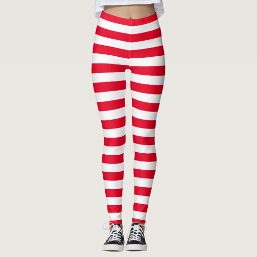 Rode kerst elf kostuum Leggings (Voorkant)