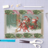 RODE KERST ELVEN VEGEN IN SNEEUW Mistletoes Tissuepapier (Craft)