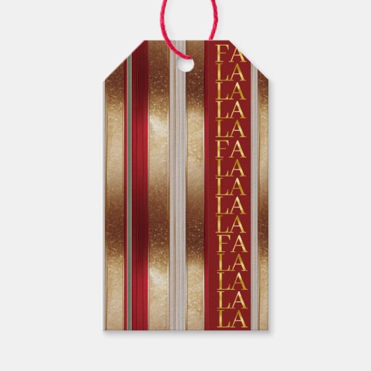 Rode Kerst Fa La Patroon#27 ID1009 Cadeaulabel (Voorkant)