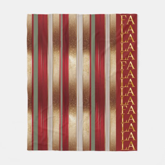 Rode Kerst Fa La Patroon#27 ID1009 Fleece Deken (Voorkant)