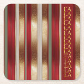 Rode Kerst Fa La Patroon#27 ID1009 Kartonnen Onderzetters (Voorkant)