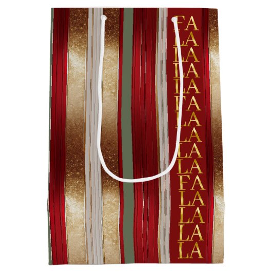 Rode Kerst Fa La Patroon#27 ID1009 Medium Cadeauzakje (Achterkant)