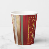 Rode Kerst Fa La Patroon#27 ID1009 Papieren Bekers (Voorkant)