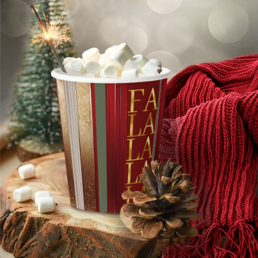 Rode Kerst Fa La Patroon#27 ID1009 Papieren Bekers