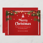 Rode Kerst Feestdagen Nonphoto Greenery  Feestdagenkaart (Voorkant / Achterkant)