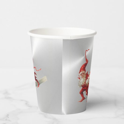  Rode Kerst Feestdagen Silver Party Papieren Bekers (Rechts)